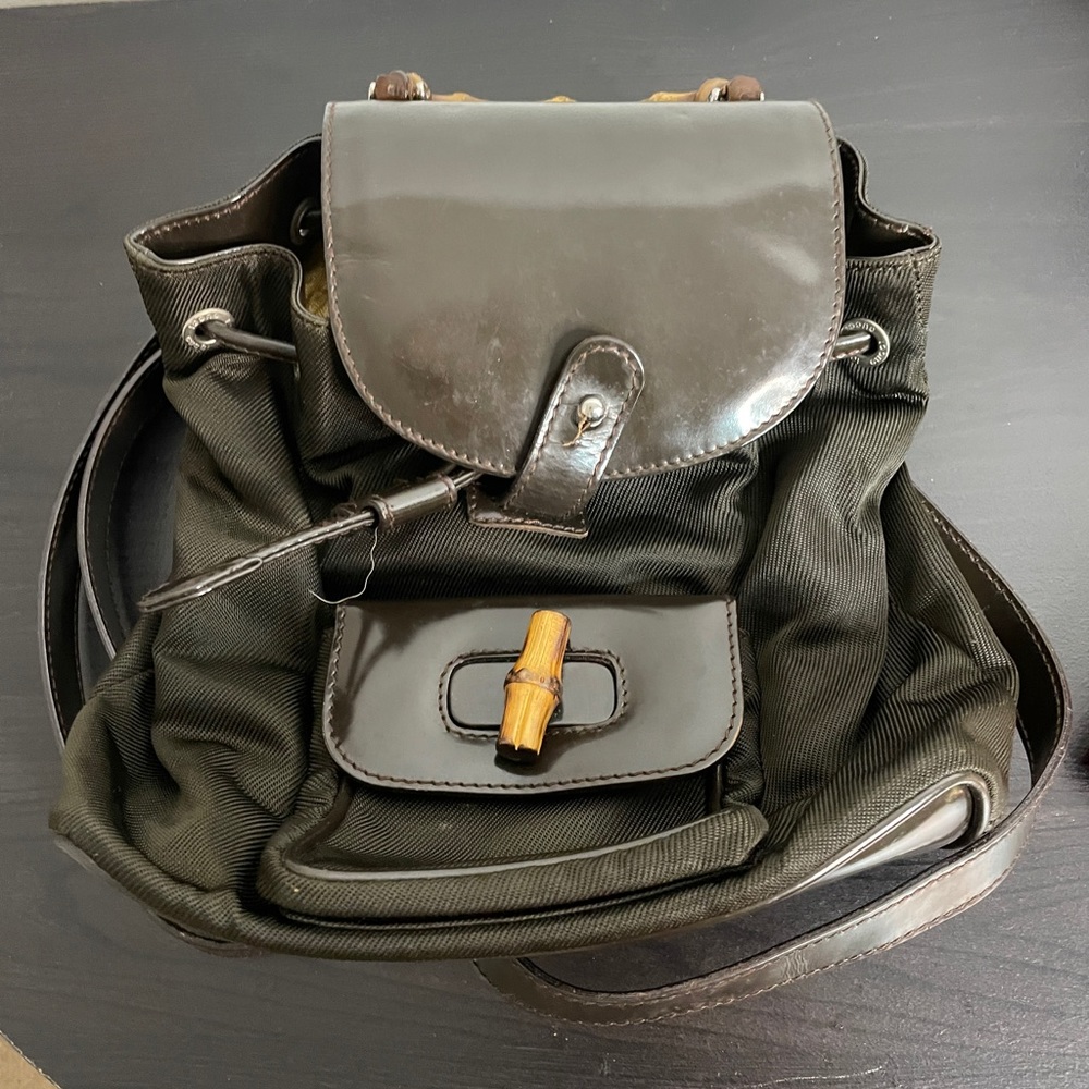 Gucci mini nylon bamboo backpack